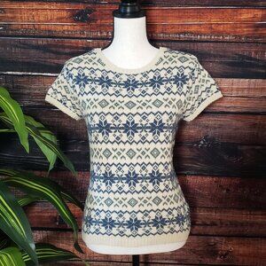 Ralph Lauren Polo Jeans Womens Size Medium Short Sleeve Angora Blend Sweater VTG